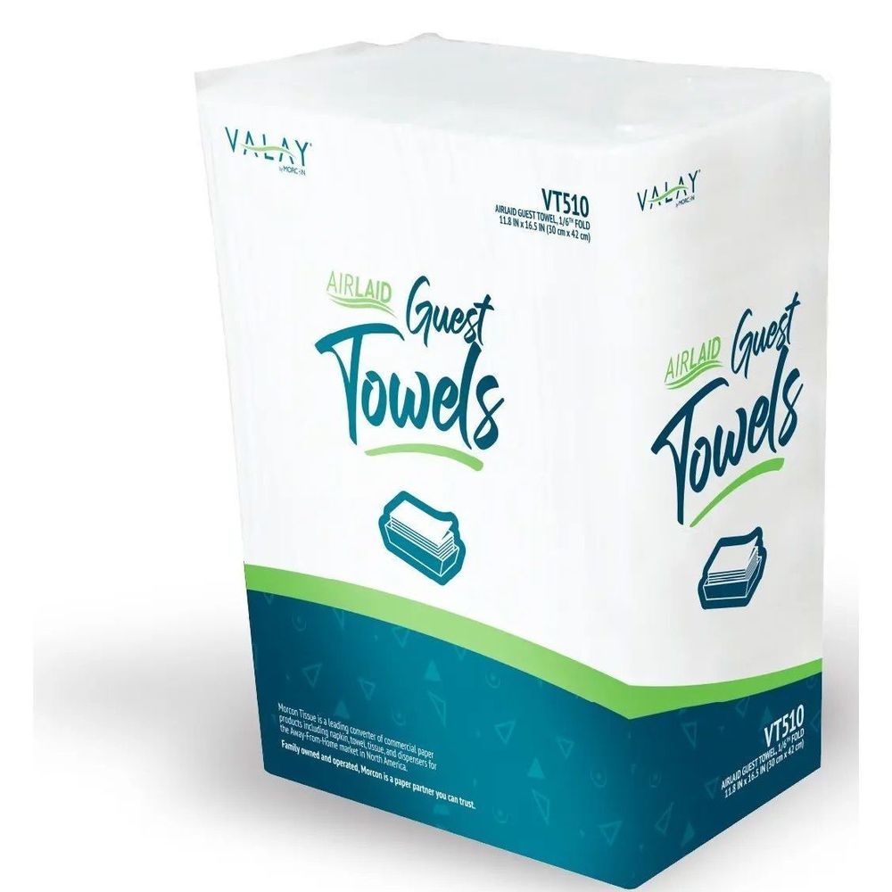 Morcon Airlaid Valay White 6 Fold 1-Ply Guest Towel, 100 count -- 5 per case