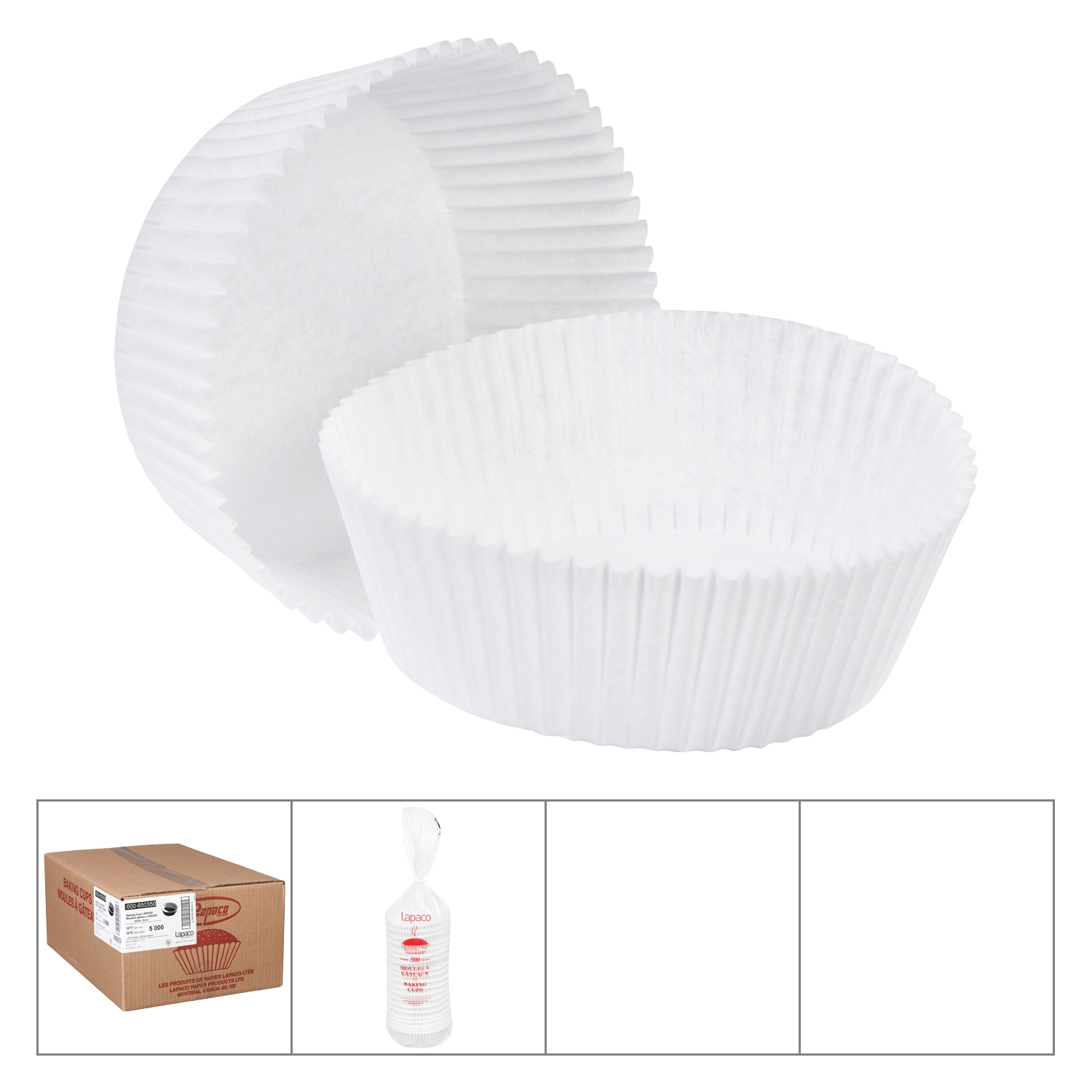 Lapaco Round White Baking Cup, 6 1/2 inch Blank -- 500 per case.