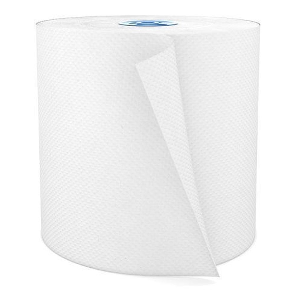 Cascades PRO Perform Compostable 1-Ply White Hardwound Roll Paper Towel, 7.5 inch x 1050 Feet -- 6 rolls per case.