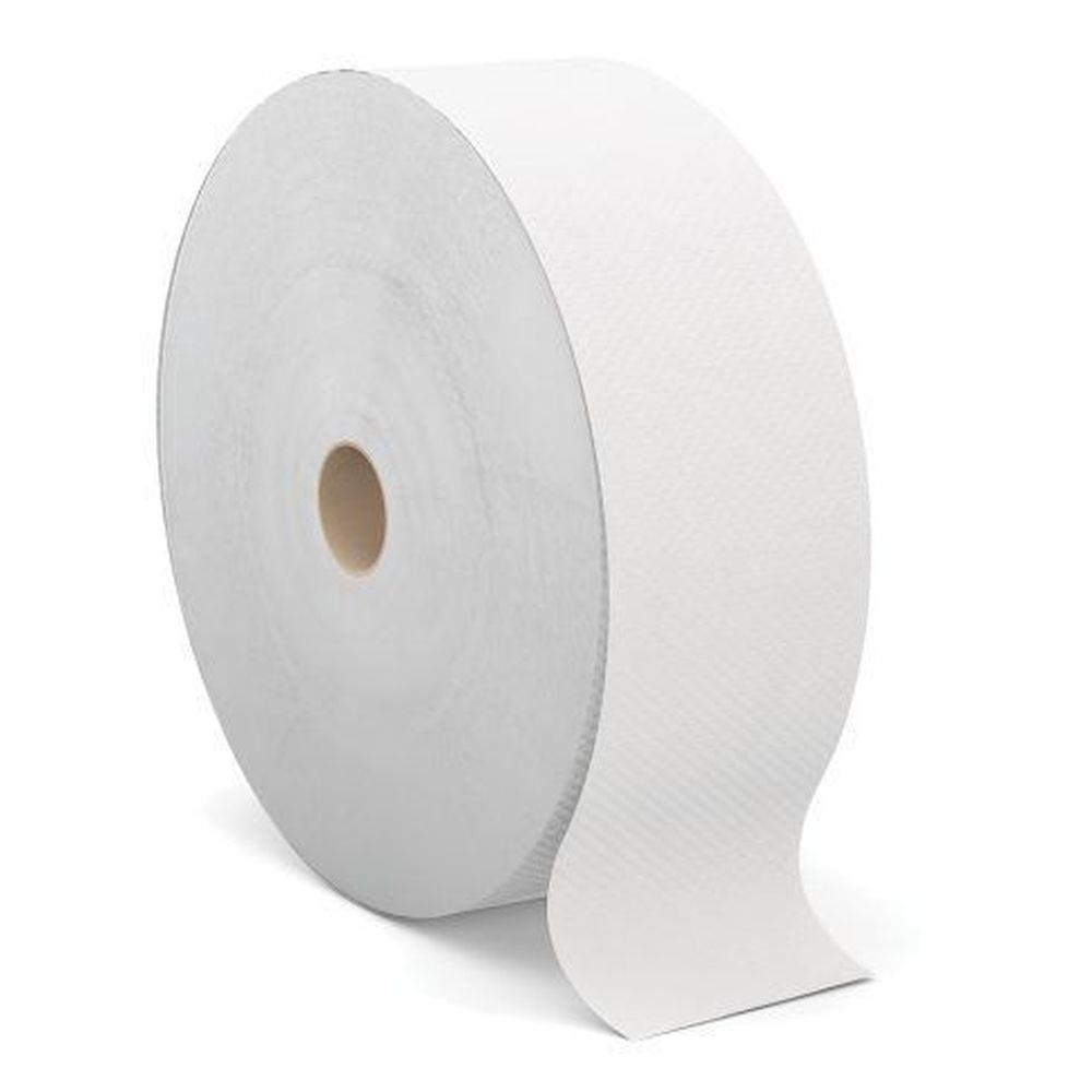 Cascades PRO Perform 2-Ply White Jumbo Toilet Paper Roll, 3.4 inch x 1250 Feet -- 6 rolls per case.