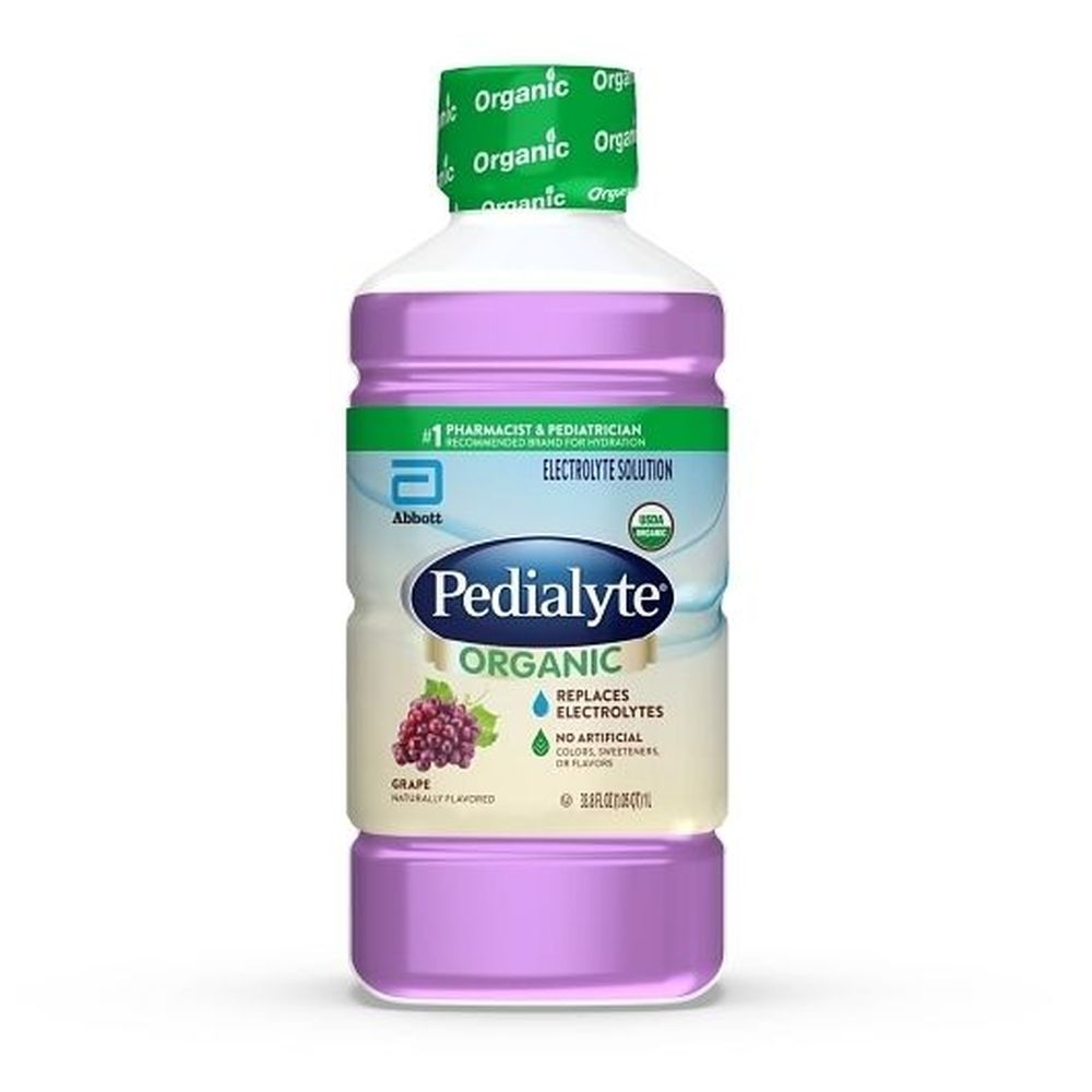 Pedialyte Organic Grape Electrolyte Solution, 1 Liter -- 4 per case
