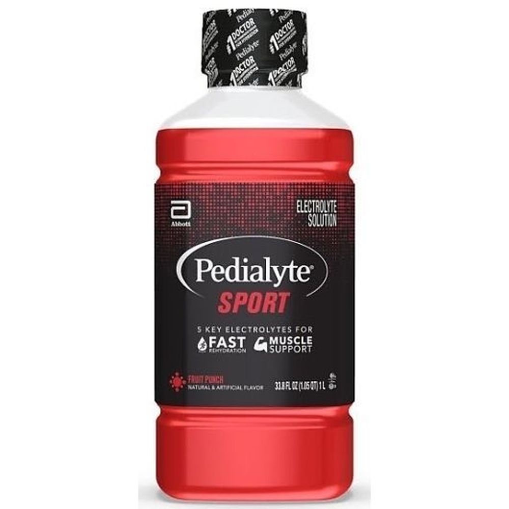 Pedialyte Sport Fruit Punch Flavored Electrolyte Solution, 33.8 Fluid Ounce -- 4 per case