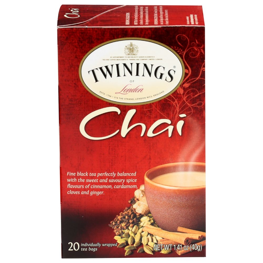 Twinings Chai Tea, 20 Per Pack -- 6 Packs Per Case.