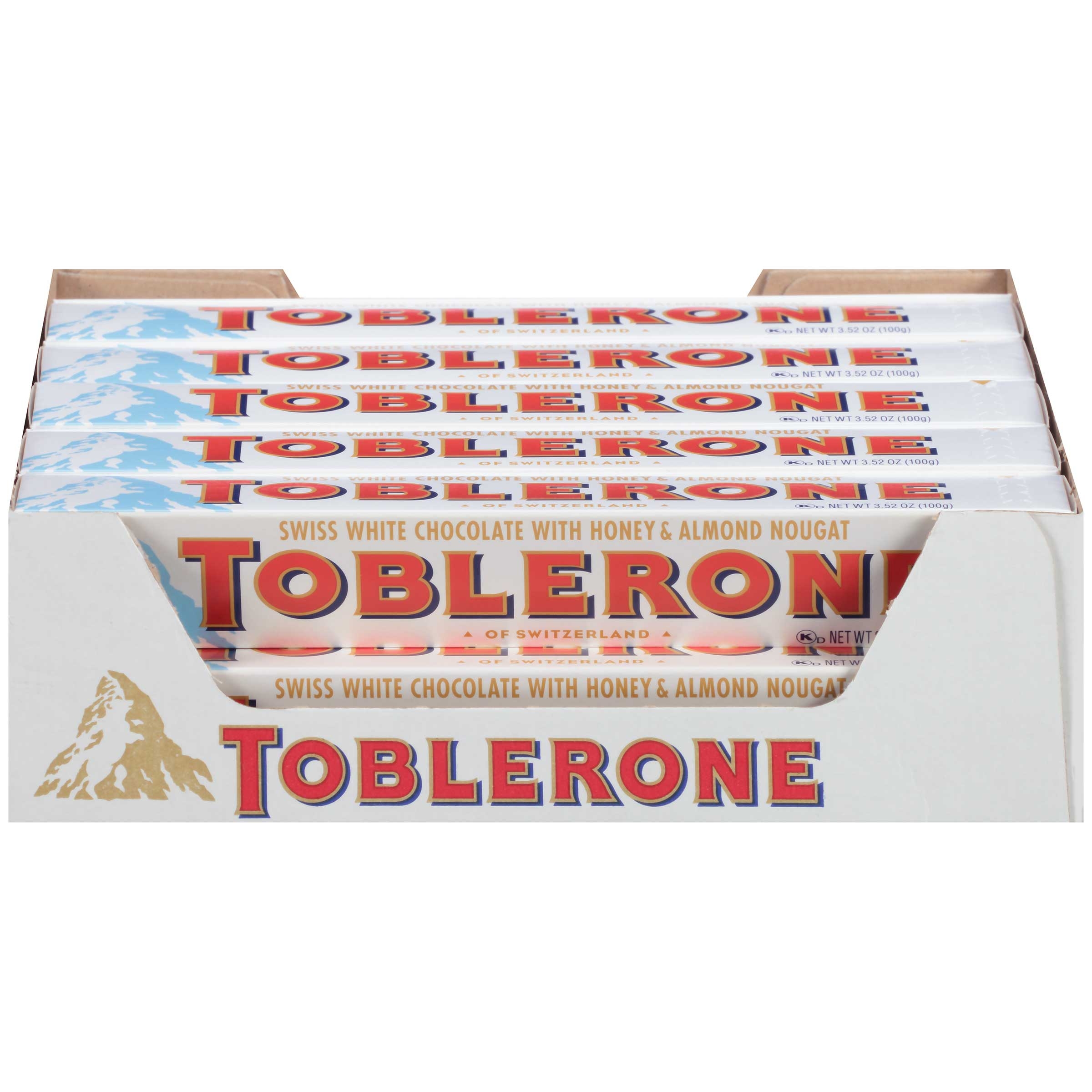 Toblerone White Chocolate Candy Bar, 3.52 Ounce -- 80 per case.