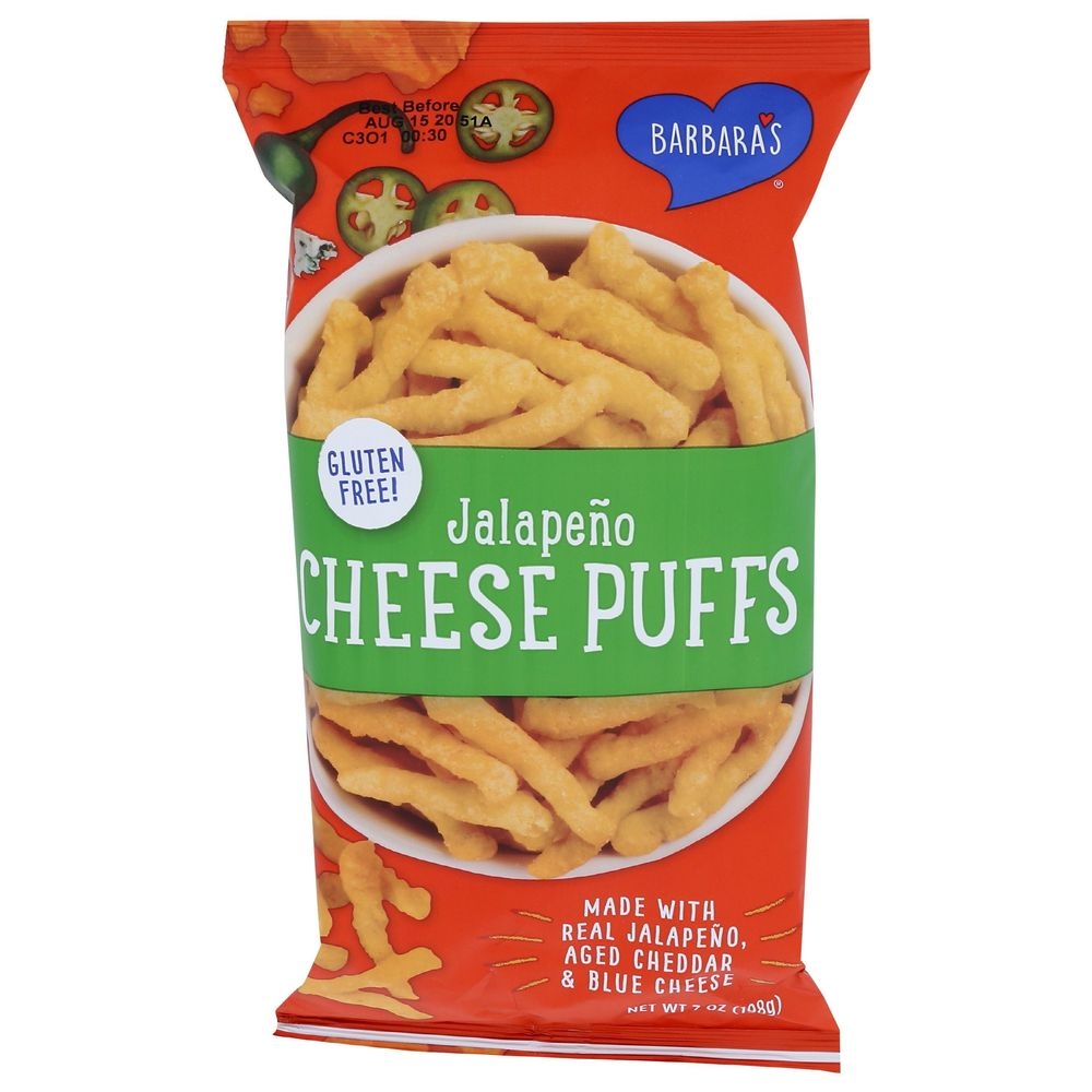Barbaras Baked Jalapeno Cheese Puffs, 7 Ounce -- 12 per case