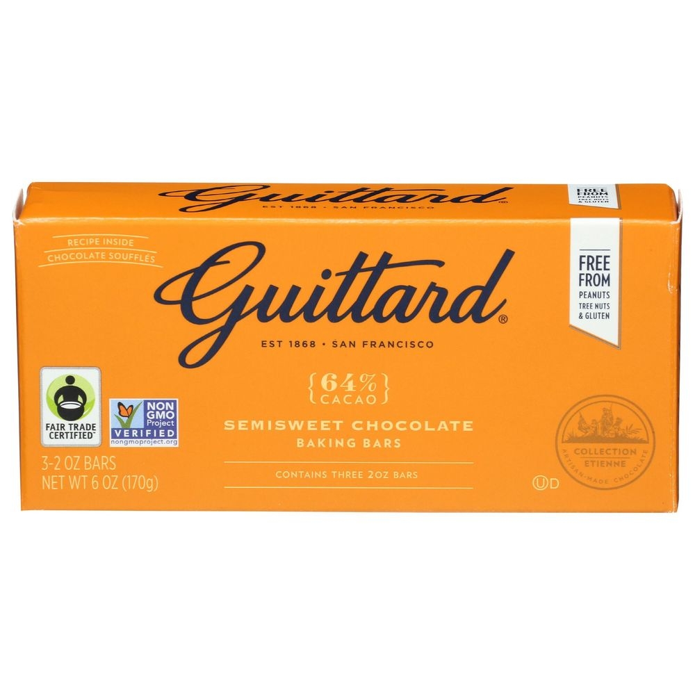 Guittard 2 Ounce Semisweet Chocolate Baking Bar, 3 count -- 12 per case