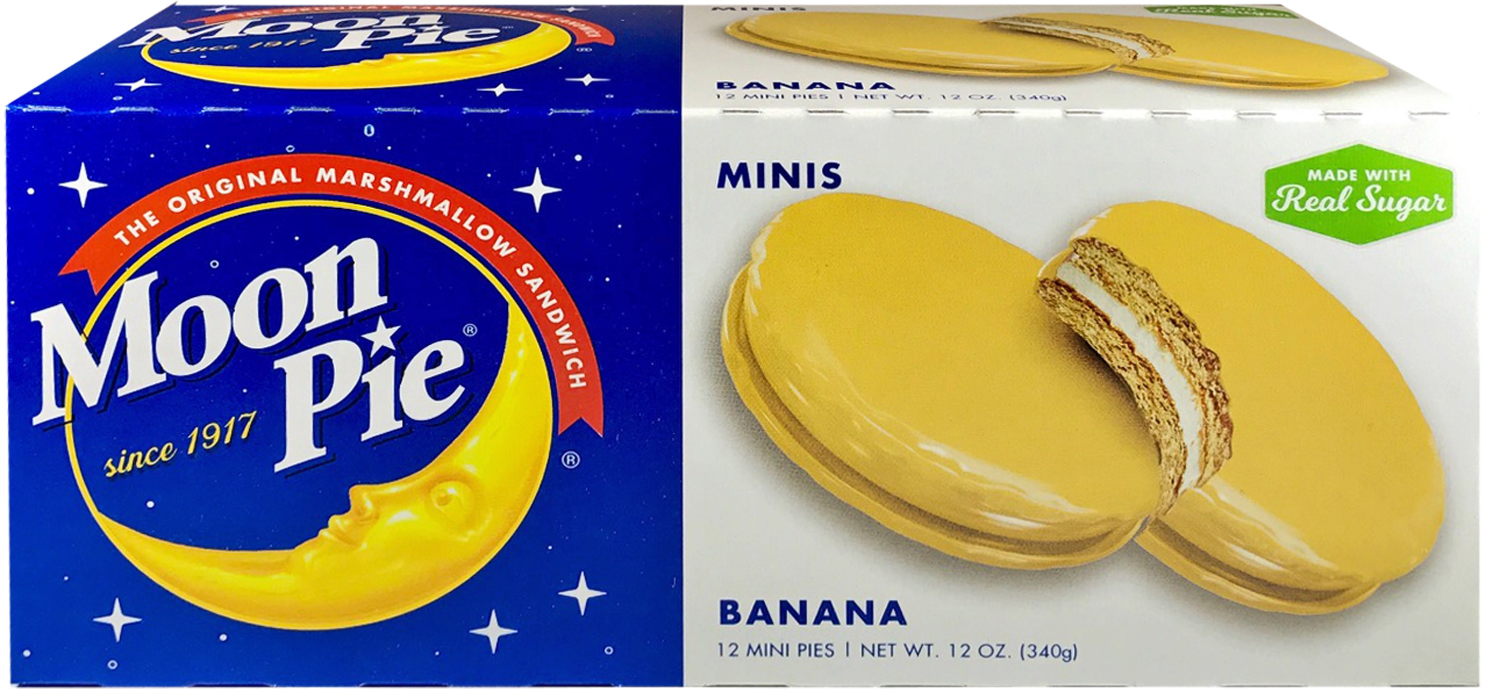MoonPie - 12 Ounce Banana Marshmallow Sandwich, 12 count per pack -- 8 per case.