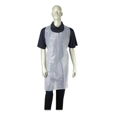 AmerCareRoyal White Lightweight Polyethylene Apron, 28 X 46 inch - 100 per pack -- 10 packs per case