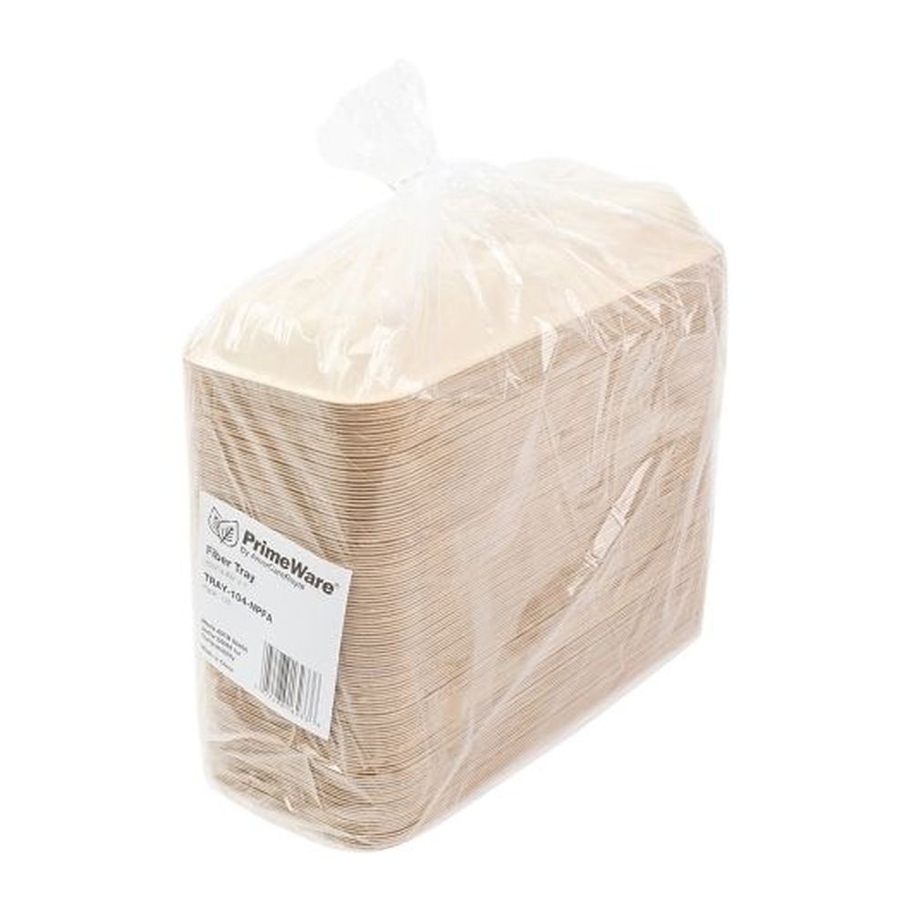 AmerCareRoyal 10.25 x 4.38 x 1 inch Molded Tan Fiber Tray, 125 count -- 4 per case