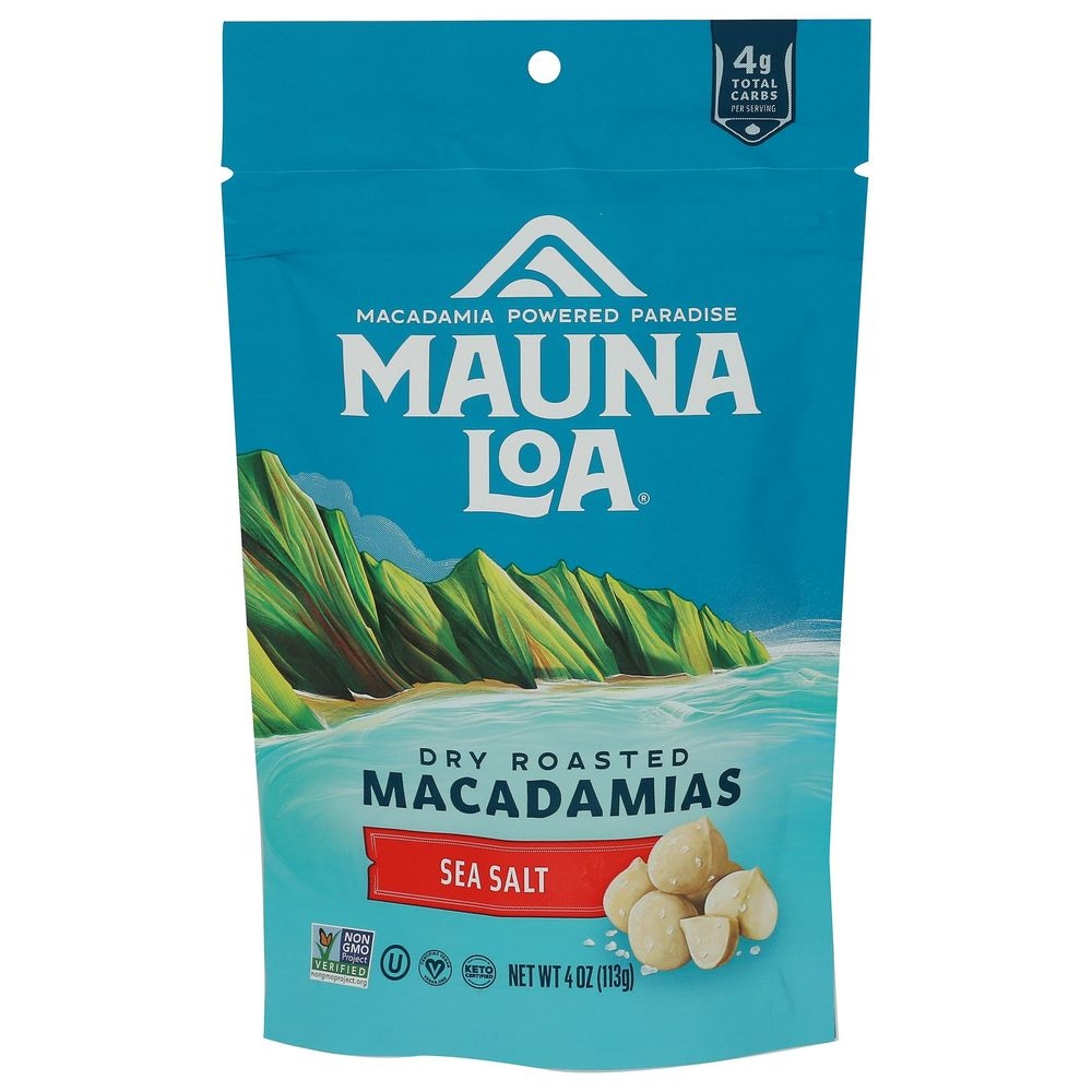 Mauna Loa Hawaiian Sea Salt Dry Roasted Macadamias, 4 Ounce -- 6 per case