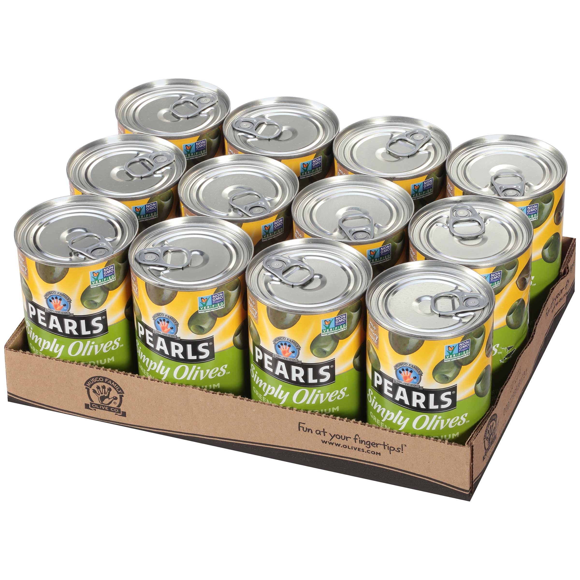 Pearls Simply Olives Green Ripe Medium Pitted Olives, 6 Ounce -- 12 Per Case