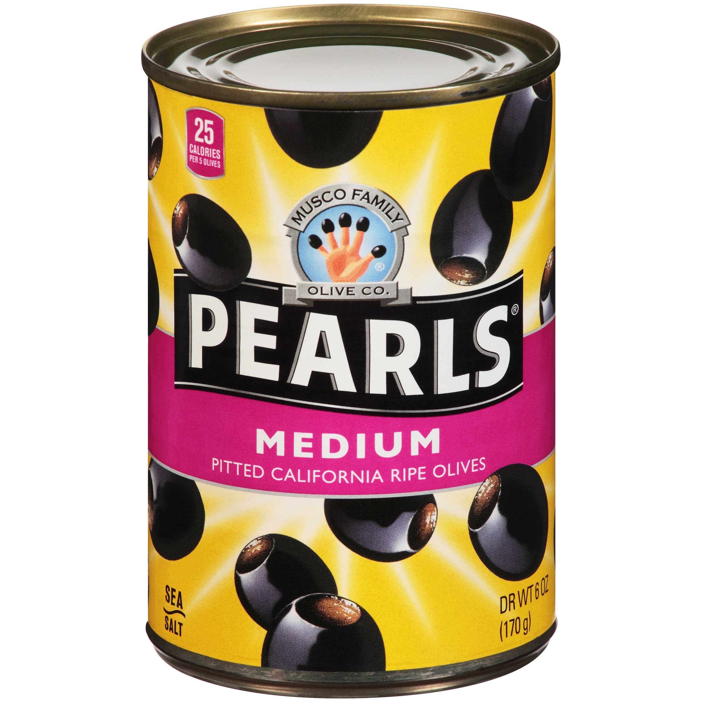 Pearls Medium Pitted Olives, 6 Ounce -- 12 per case.
