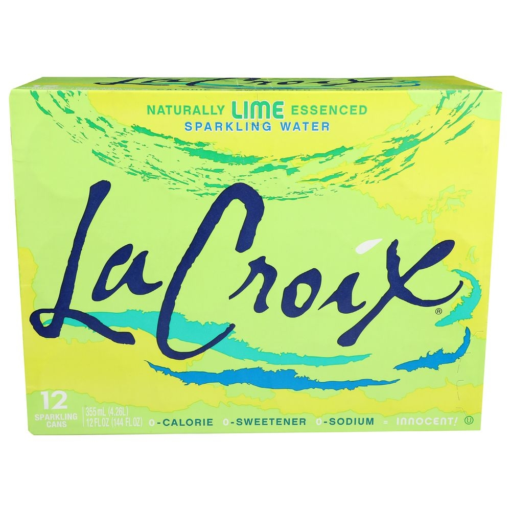 Lacroix Lime Sparkling Water, 12 Fluid Ounce Can -- 24 per case.