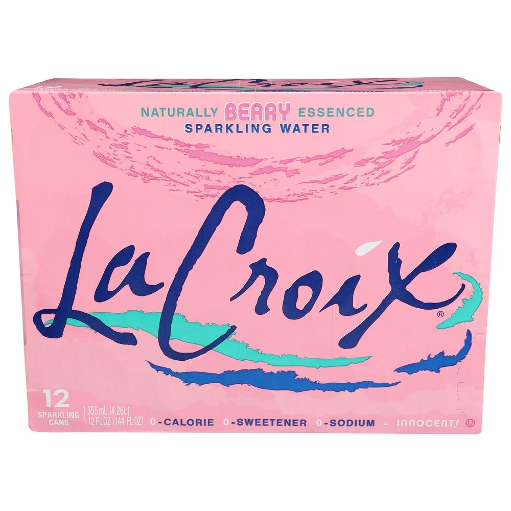 Lacroix Berry Sparkling Water, 12 Fluid Ounce Can -- 24 per case.