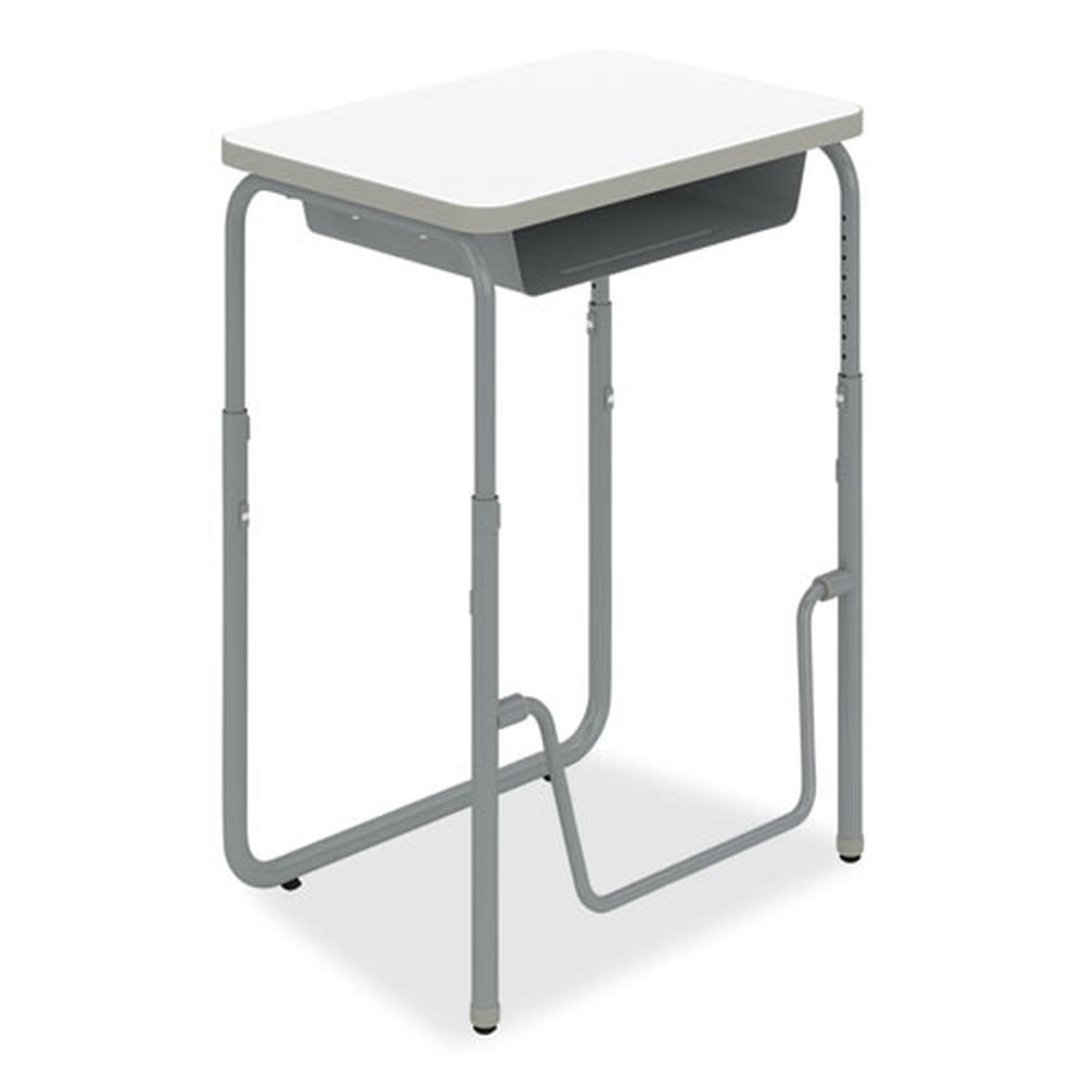 Safco AlphaBetter 2.0 Dry Erase Height-Adjusted Student Desk with Pendulum Bar, 27.75 x 19.75 x 29 to 43 inch