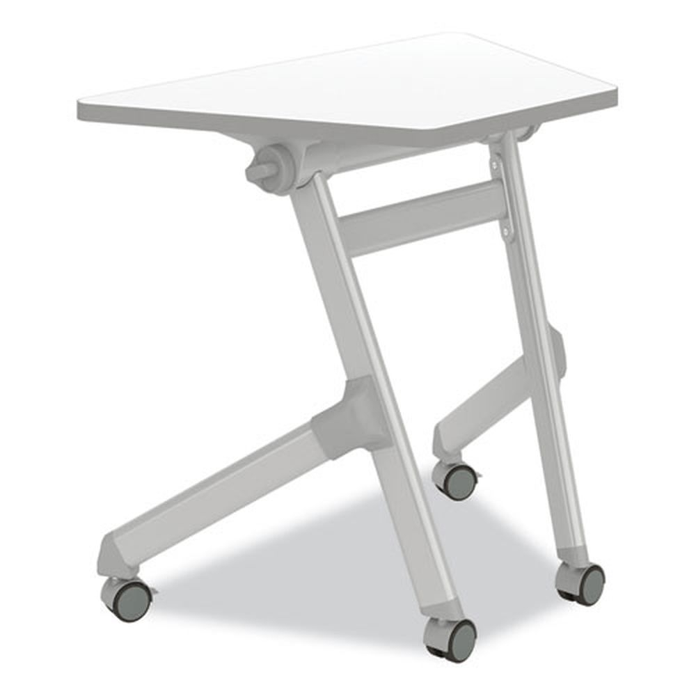 Safco Learn White/Silver Nesting Trapezoid Desk, 32.83 x 22.25 to 29.5 inch