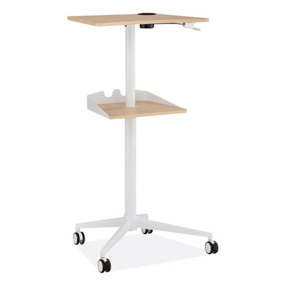 Safco Natural/White VUM Mobile Workstation, 25.25 x 19.75 x 35.5 to 47.75 inch