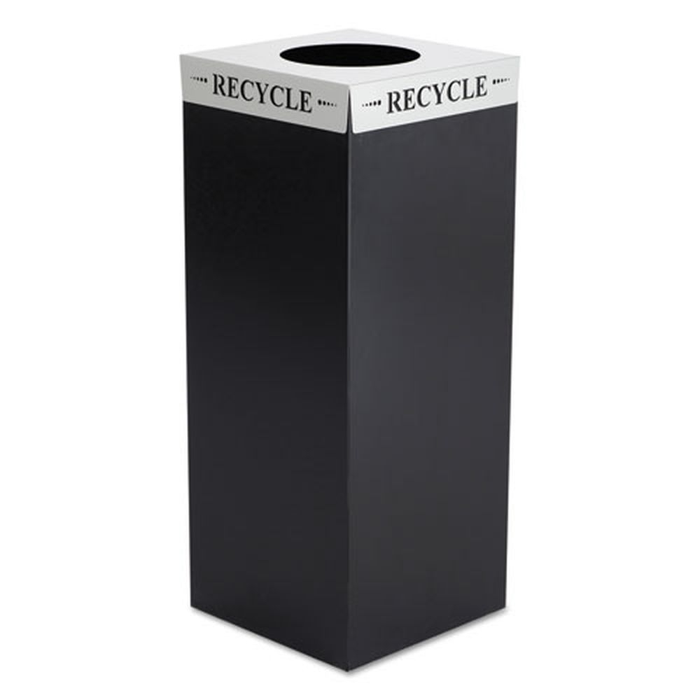 Safco Silver Square Fecta Recycle Lid, 15.5 x 15.5 x 3 inch