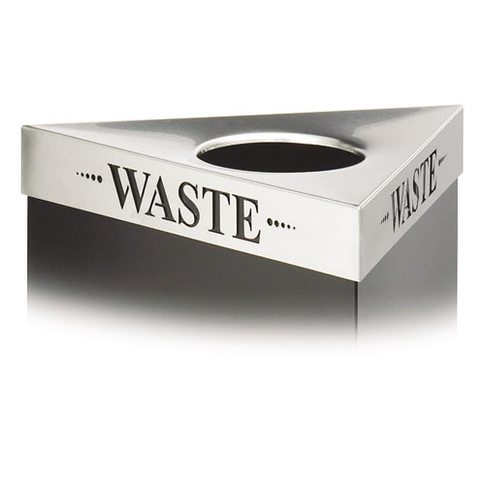 Safco Trifecta Stainless Steel Laser Cut WASTE Inscription Waste Receptacle Lid, 20 x 20 x 3 inch