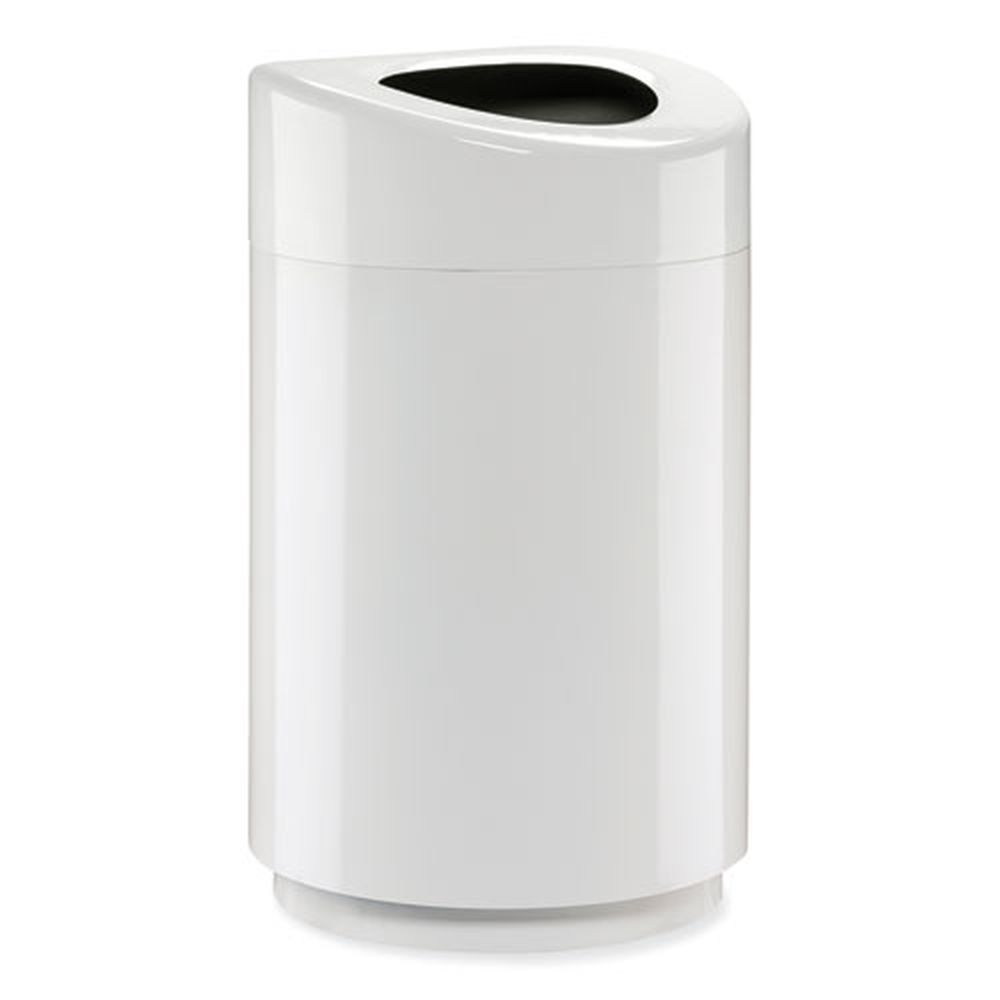 Safco Steel White Open Top Round Waste Receptacle, 30 Gallon Capacity