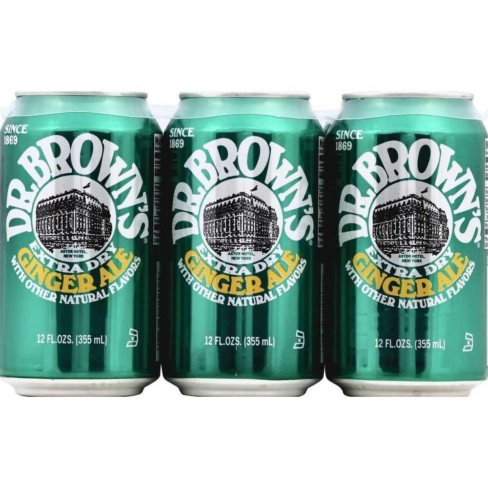 Dr. Browns 12 Fluid Ounce Extra Dry Ginger Ale Soda, 6 count -- 4 per case