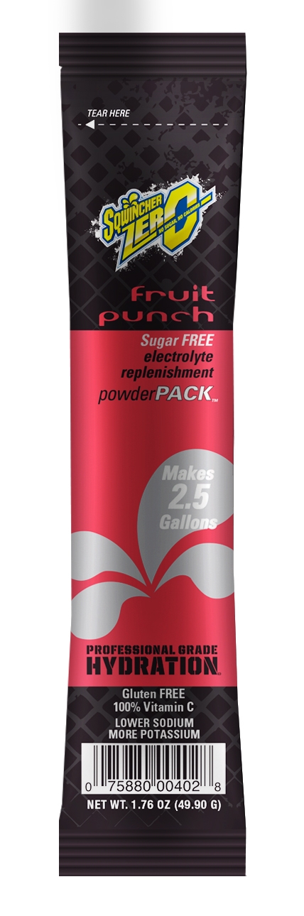 Sqwincher Zero Fruit Punch Instant Drink Mix, 2.5 Gallon -- 32 per case.