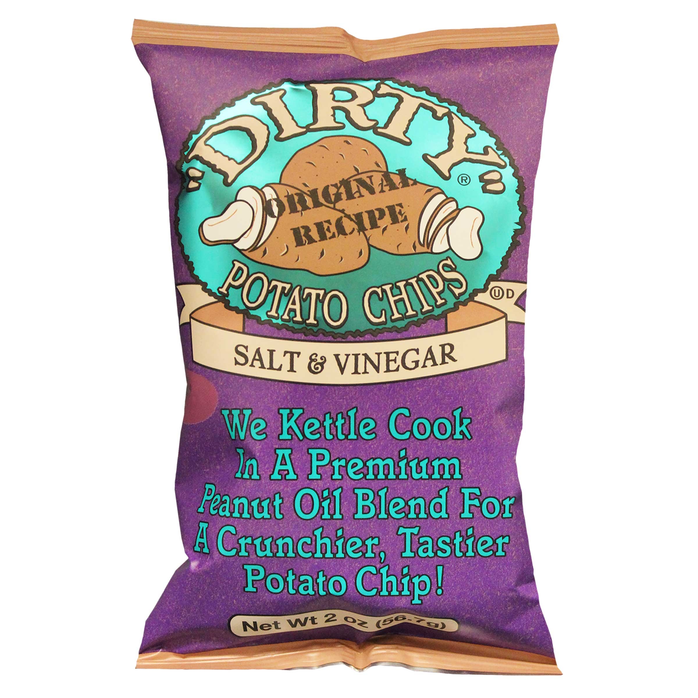 Dirty Sea Salt and Vinegar Potato Chips, 2 Ounce -- 25 per case.
