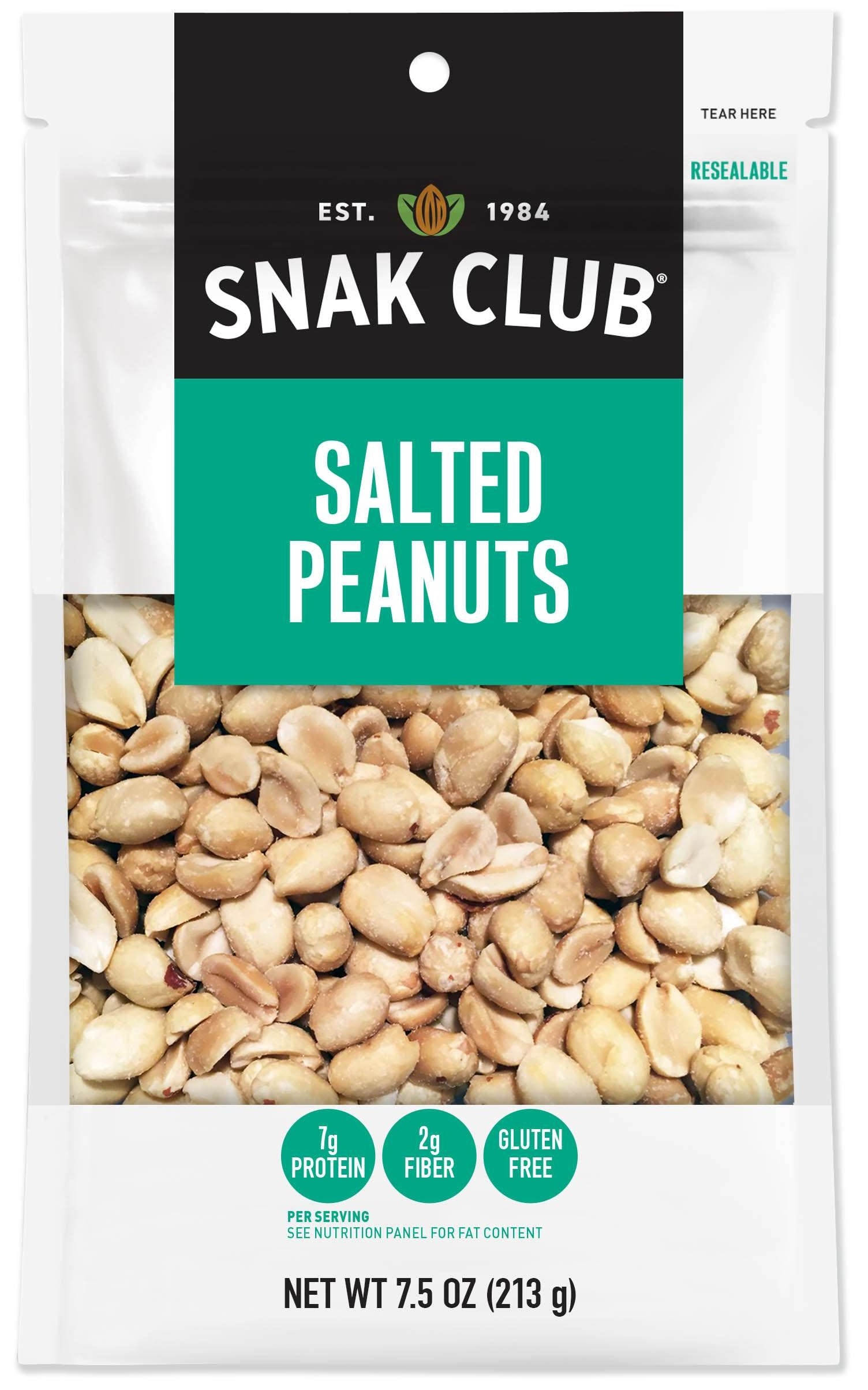 Century Snacks Snak Club Premium Pack Salted Peanuts, 7.5 Ounce -- 6 per case