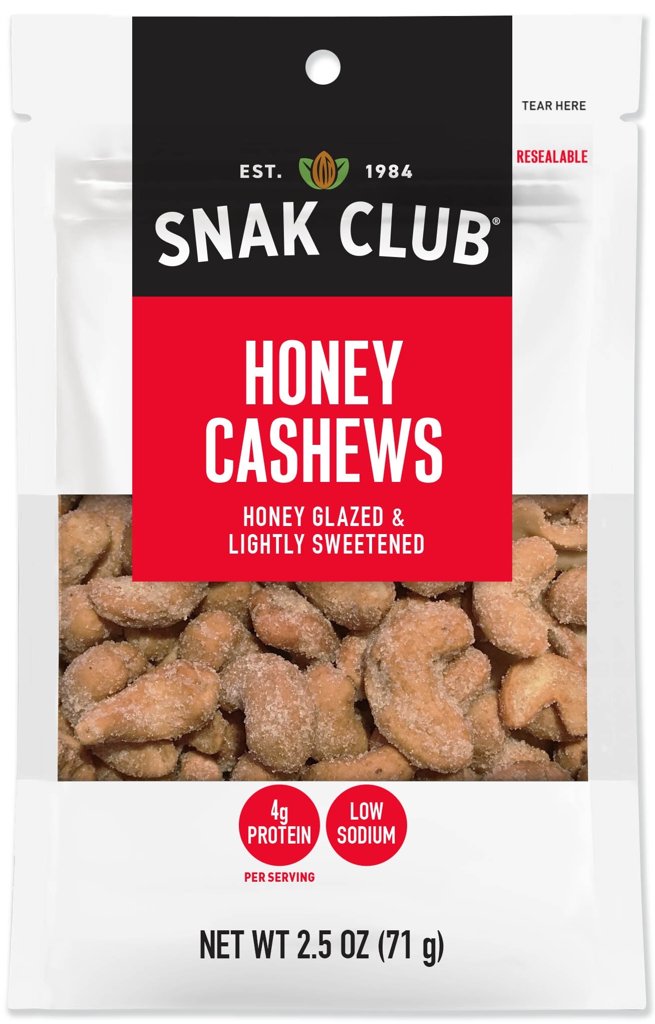 Century Snacks Honey Cashews, 2.5 Ounce -- 6 per case