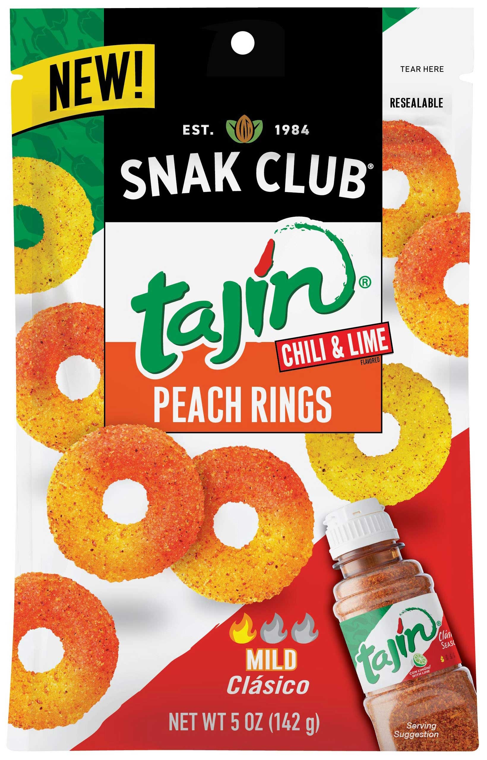 Century Snacks Tajin Peach Rings, 5 Ounce -- 6 per case