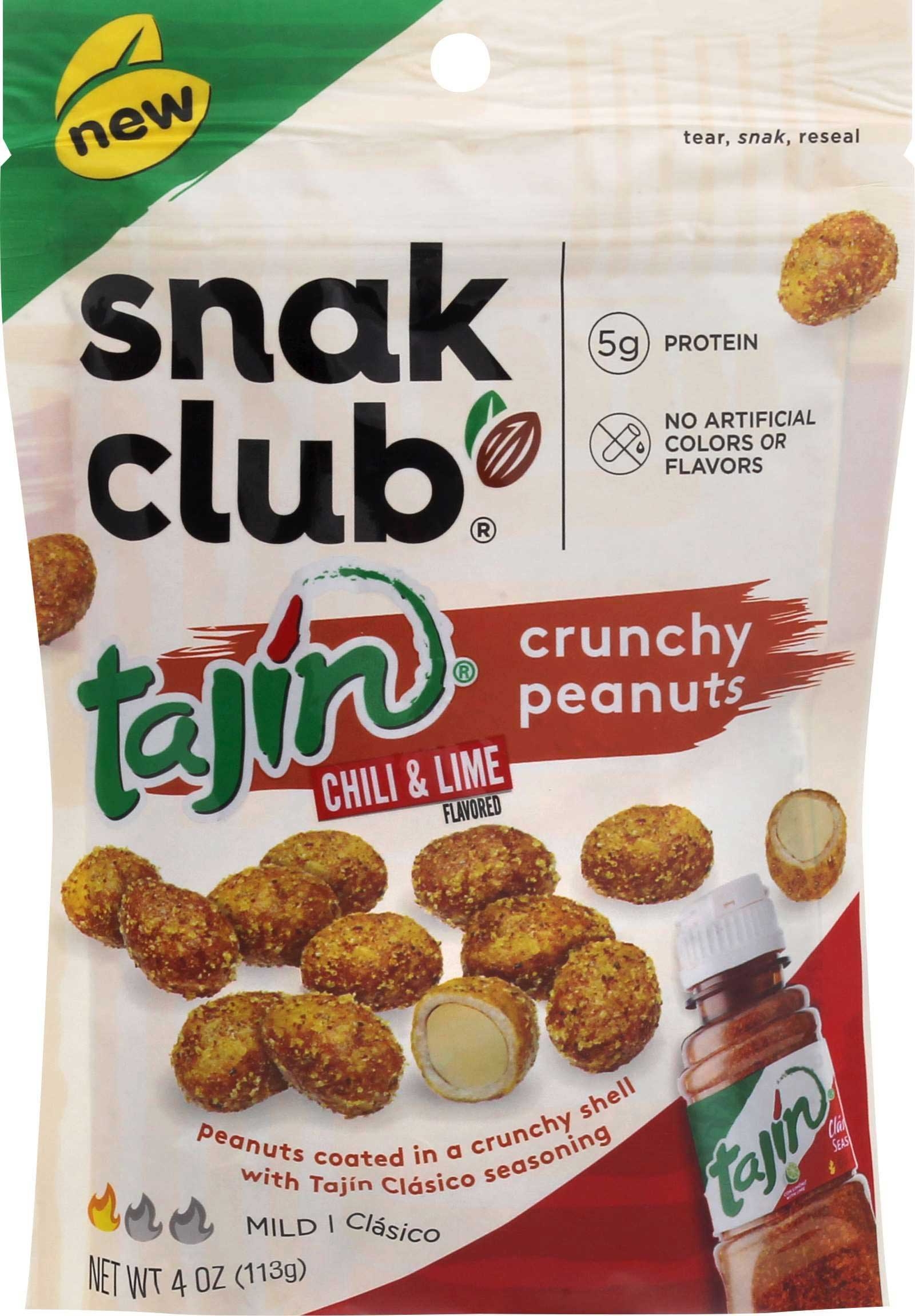 Snak Club Tajin Chili and Lime Crunchy Peanuts, 4 Ounce -- 6 per case