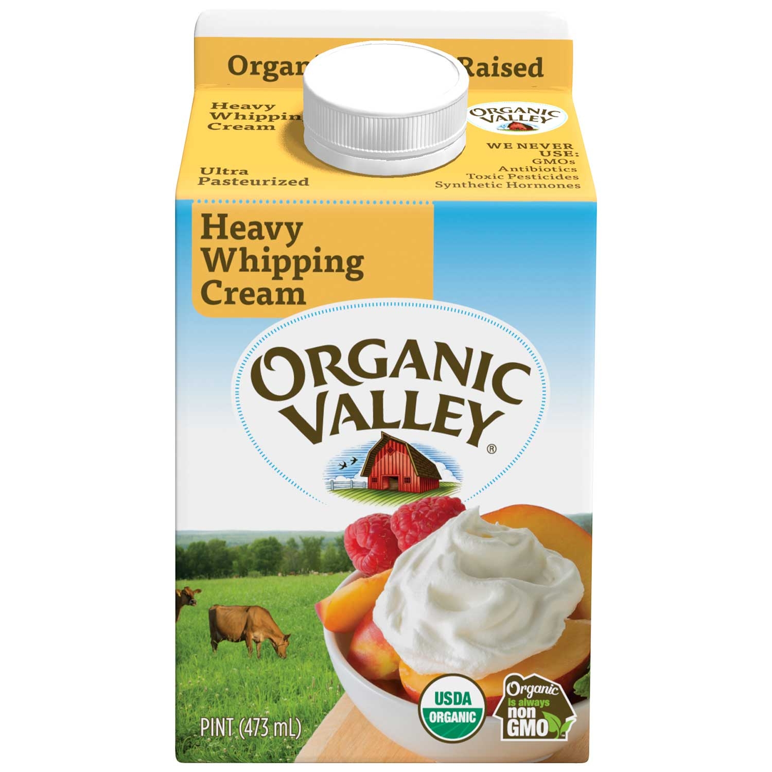 Organic Valley Ultra Pasteurized Heavy Whipping Cream, 16 Fluid Ounce -- 12 per case