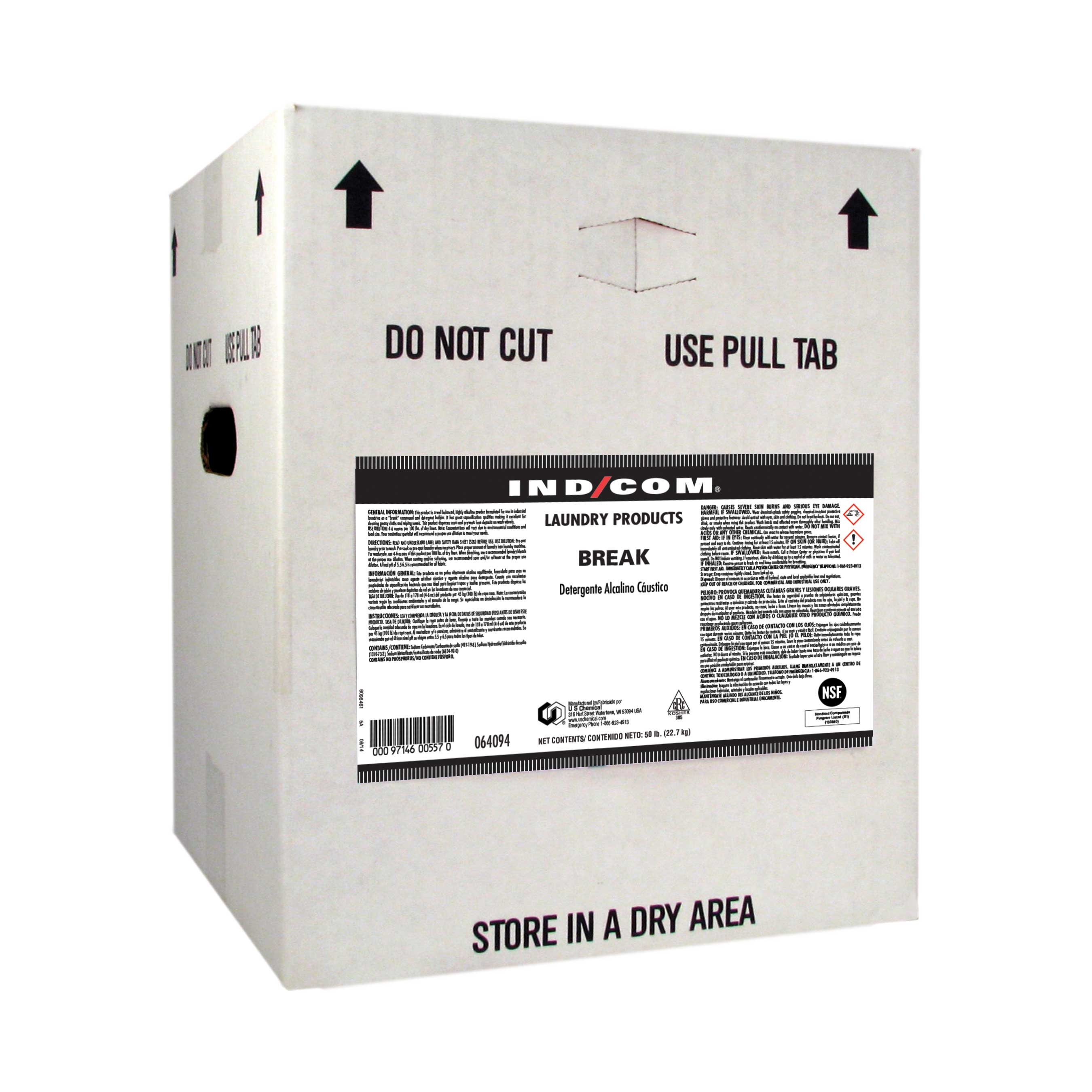 US Chemical IND/COM Break Laundry Detergent Powder, 50 Pound.