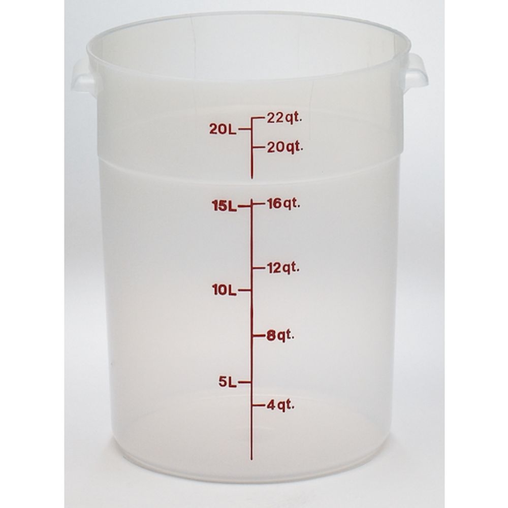 Cambro Polypropylene Translucent Round Food Storage Container, 22 Quart Capacity