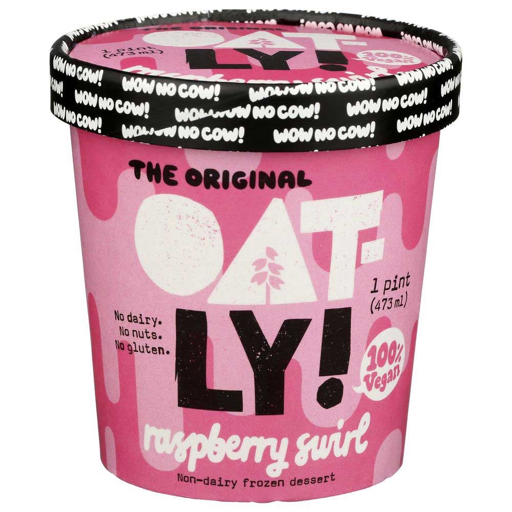 Oatly Raspberry Swirl Non Dairy Dessert, 1 Pint -- 8 per case