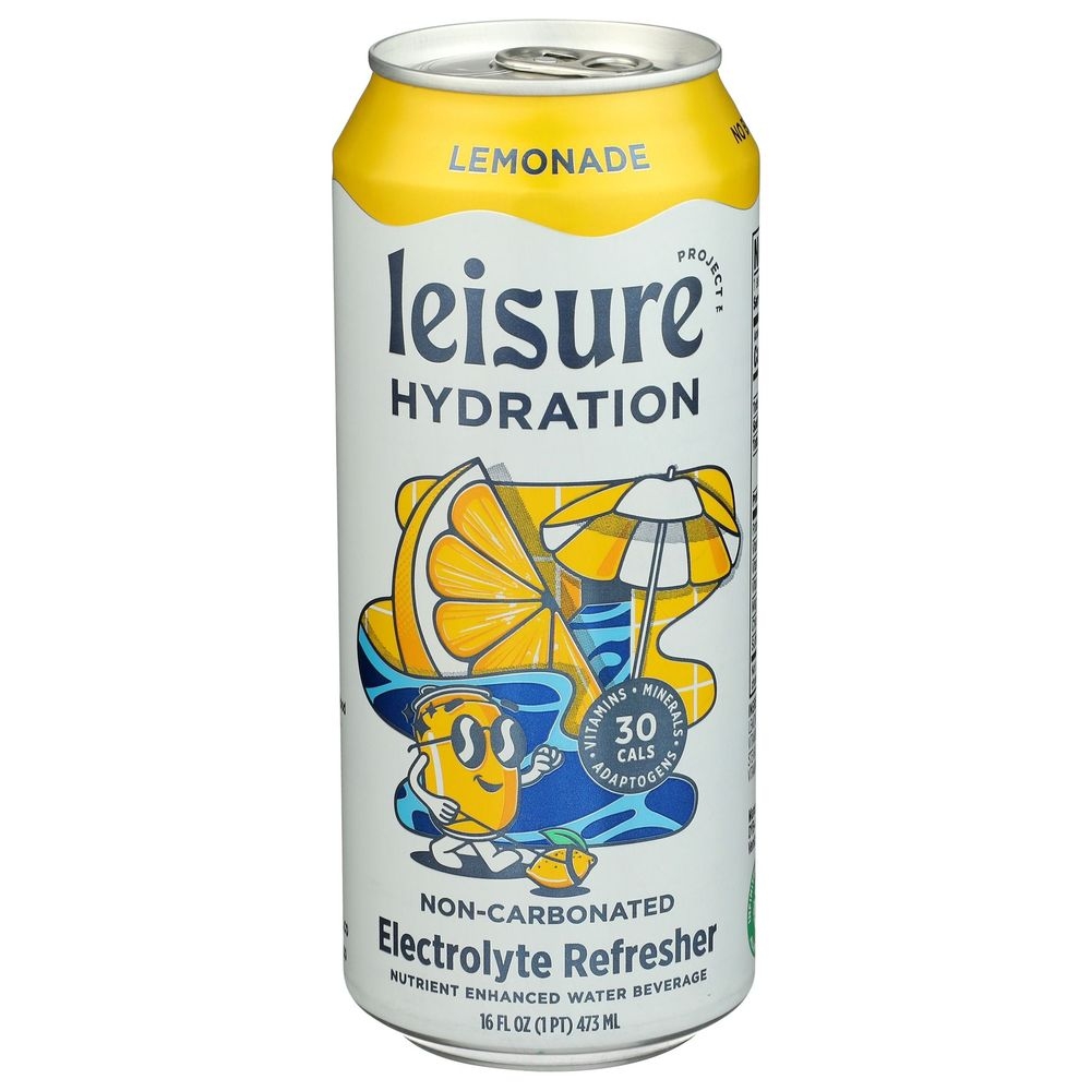 Leisure Lemonade Hydration Electrolyte Refresher Water, 16 Fluid Ounce -- 12 per case