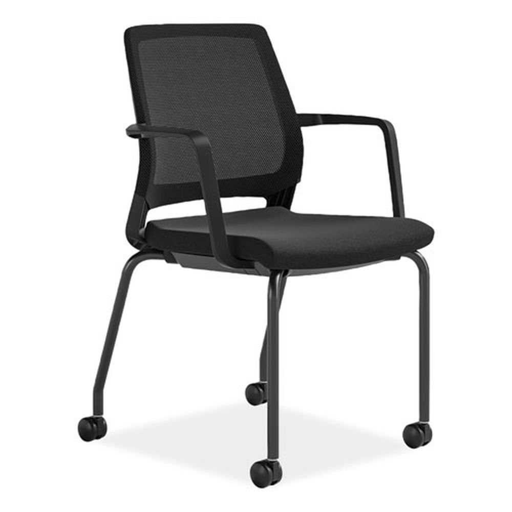 Safco 18 inch Seat Height Black Seat Back and Base Medina Guest Chair, Supports Up to 275 Pound -- 2 per case