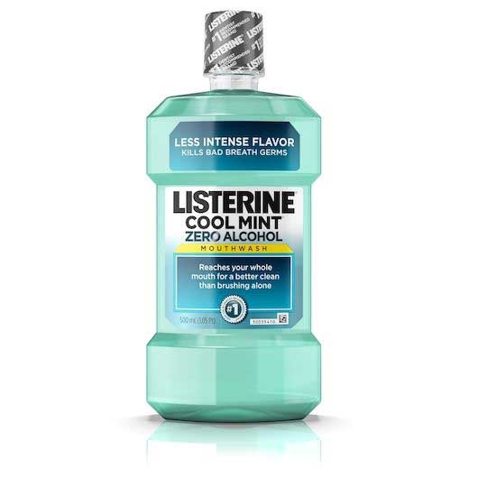 Listerine Zero Alcohol Clean Mint Mouthwash, 500 Milliliter -- 6 per case