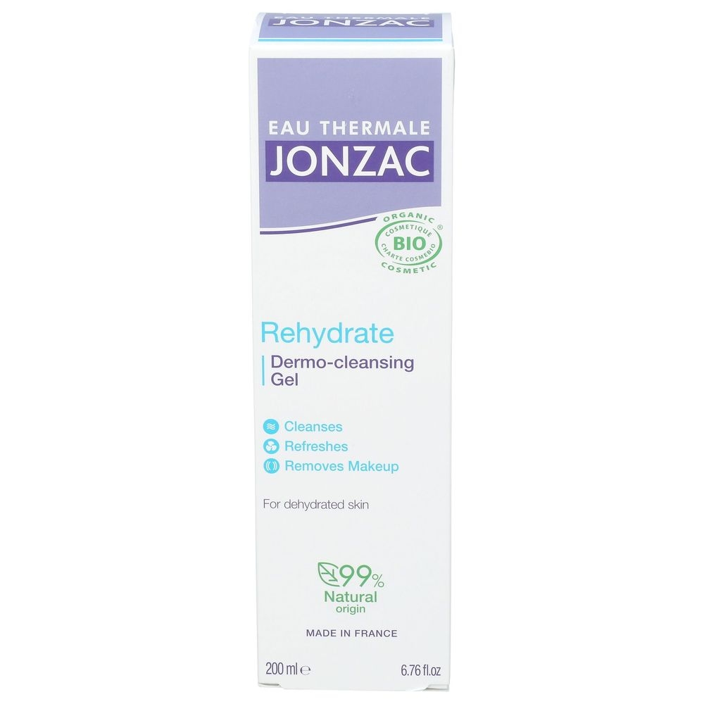 Eau Thermale Jonzac Organic Rehydrate Dermo-Cleansing Gel, 6.76 Fluid Ounce