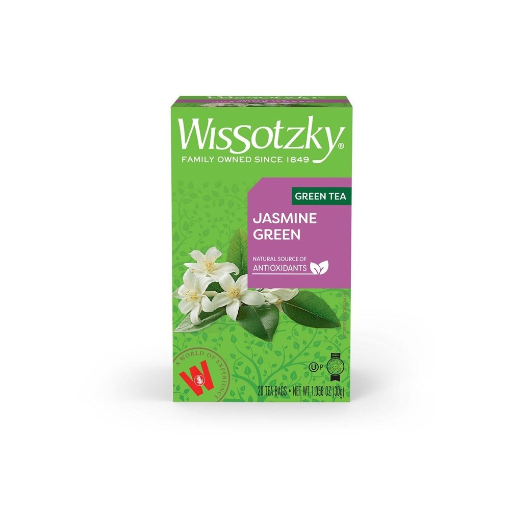 Wissotzky Green Tea with Jasmine, 20 tea bags -- 12 per case