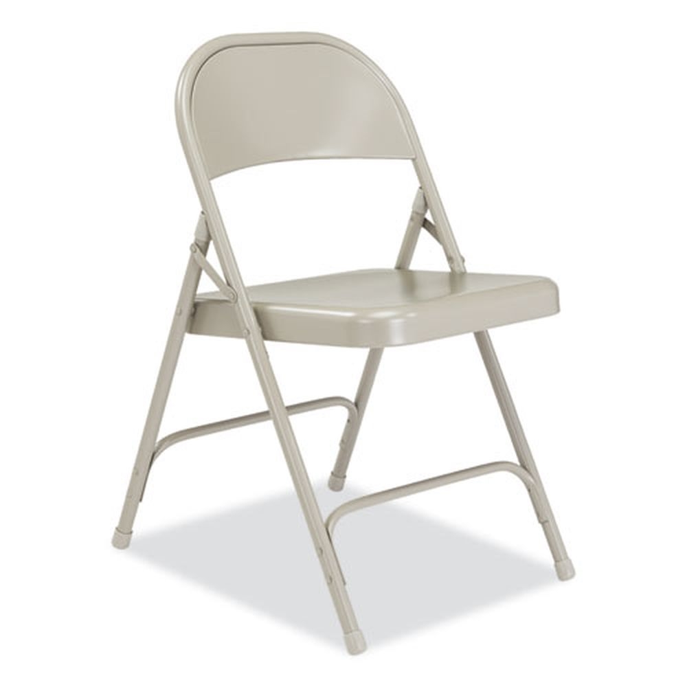 NPS 50 Series Gray Seat/Back/Base All-Steel Folding Chair with 16.75 inch Seat Height, Supports 500 Pound -- 4 per case
