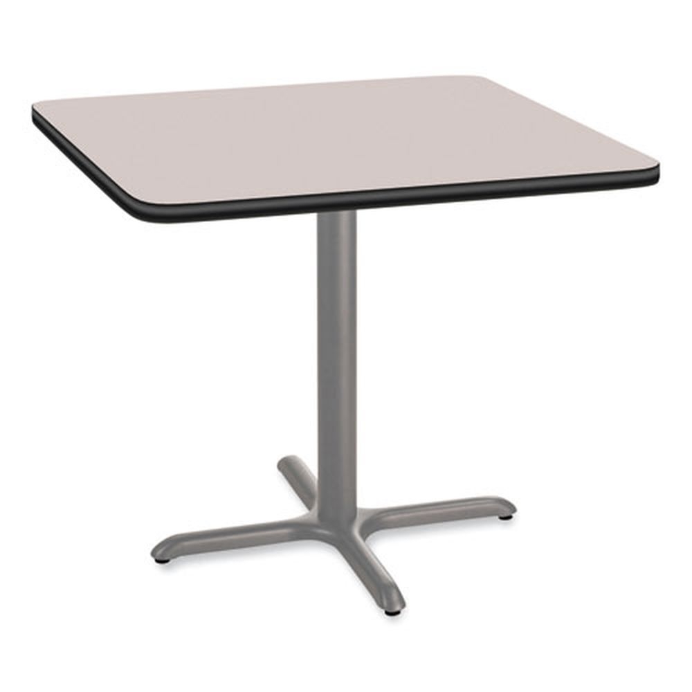 NPS Square Gray Nebula Top and X -Base Cafe Table, 36 x 36 x 30 inch