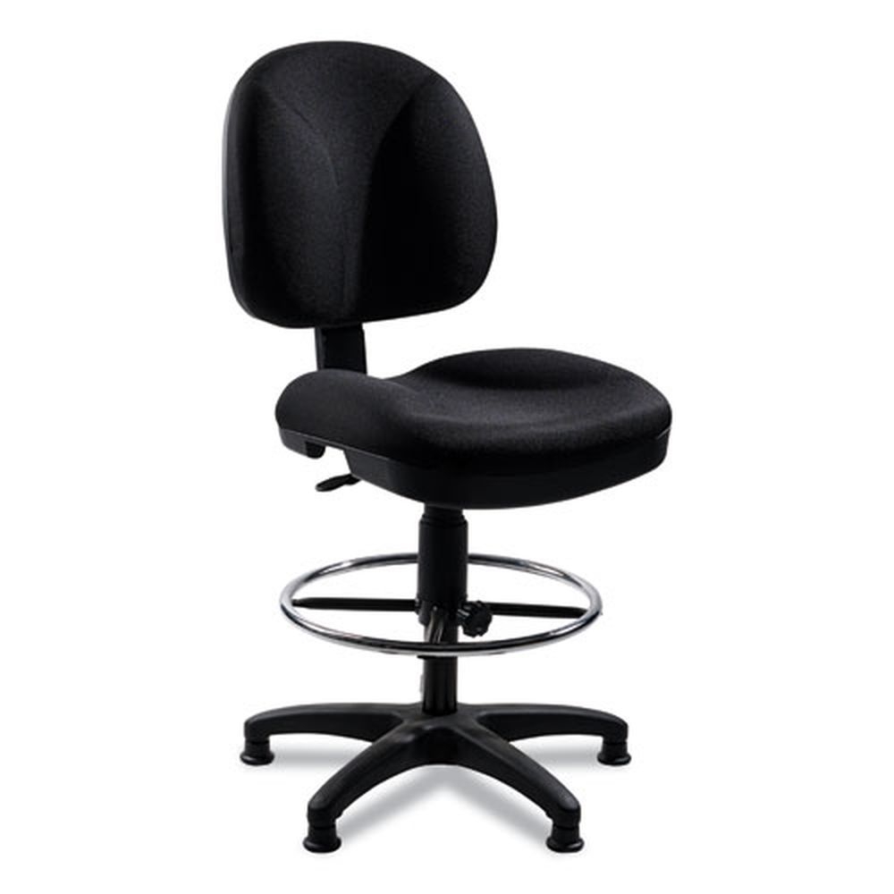 NPS Black Seat Back and Base 24.5 inch to 34.5 inch Seat Height Comfort Task Stool, Supports Up to 300 Pound