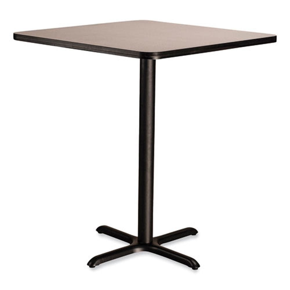NPS Square Gray Nebula Top and Black X-Base Cafe Table, 36 x 36 x 30 inch