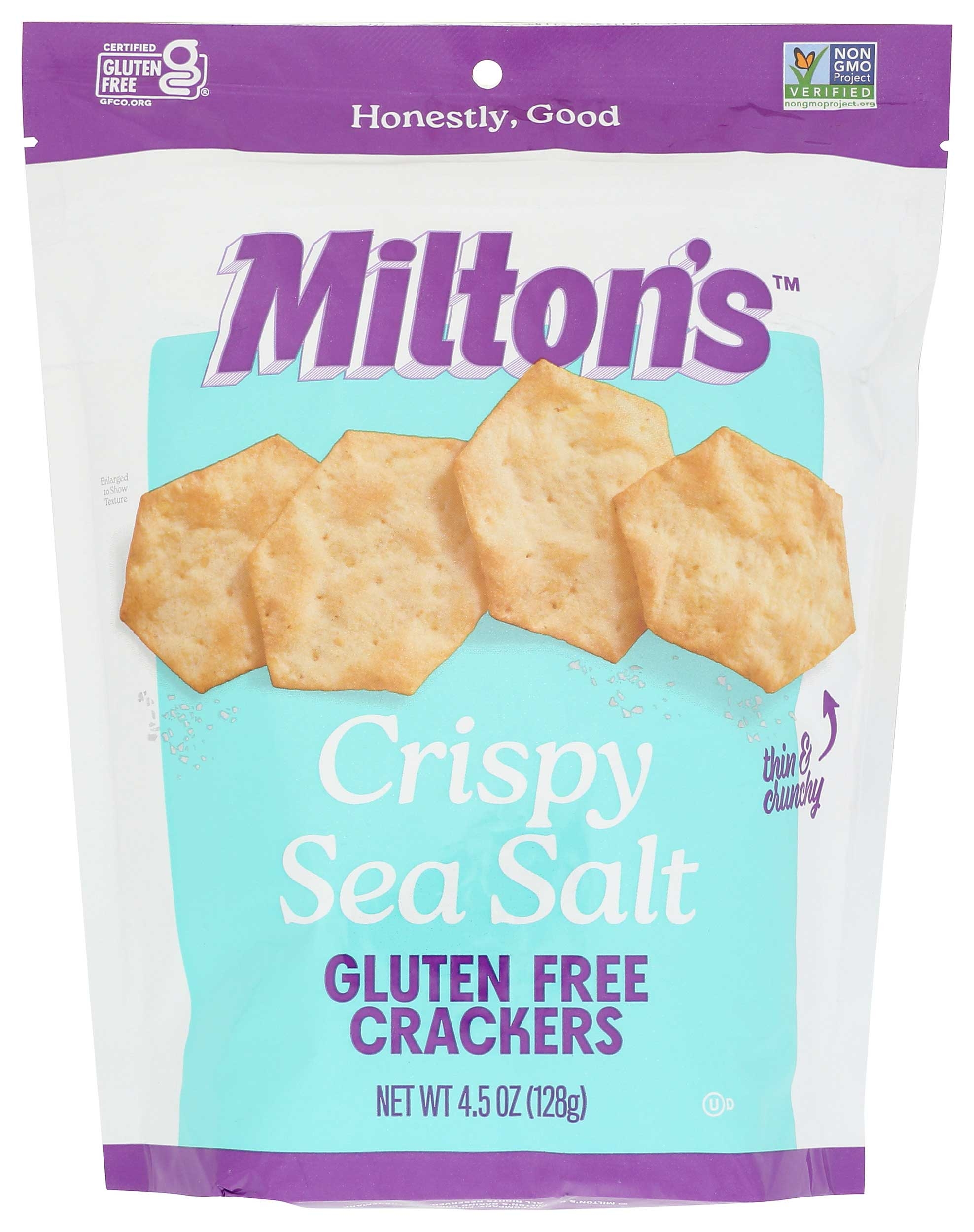 Milton's Miltons Crispy Sea Salt Cracker, 4.5 Ounce -- 6 per case.
