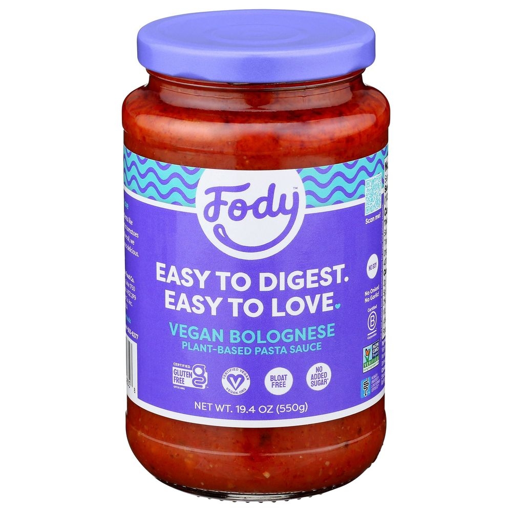 Fody Foods Vegan Bolognese Pasta Sauce, 19.4 Fluid Ounce -- 6 per case