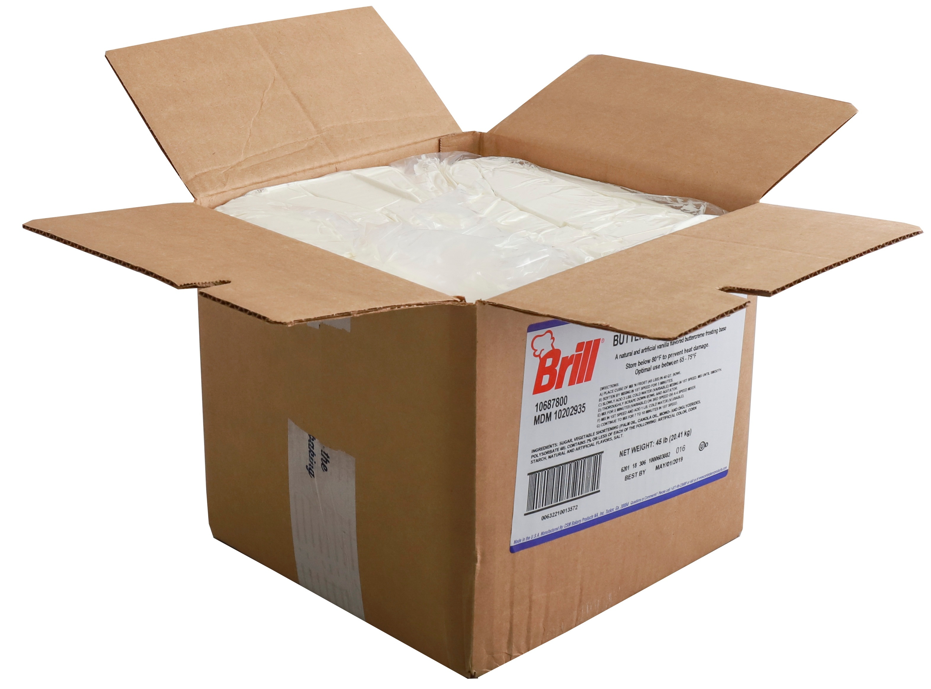 Brill Vanilla Mix N Frost Buttercreme Frosting Base, 45 Pound.