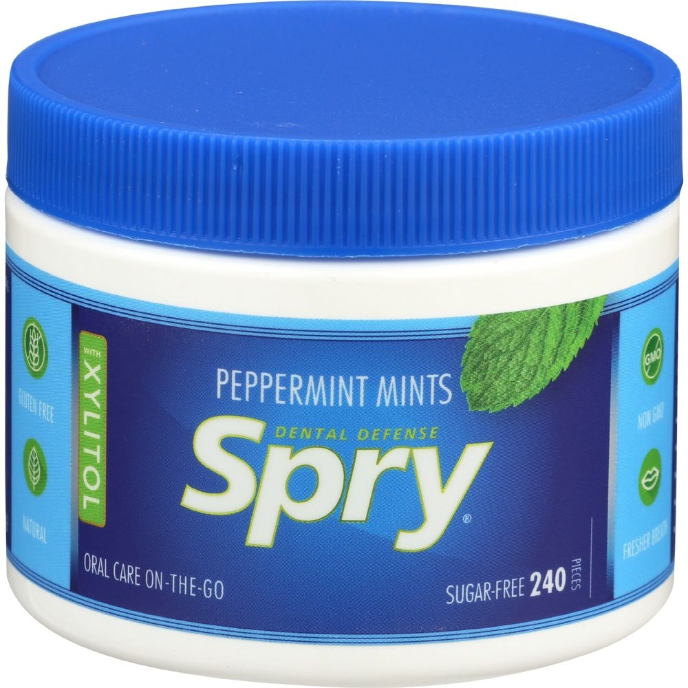 Spry Power Peppermint Mints - 240 per pack.