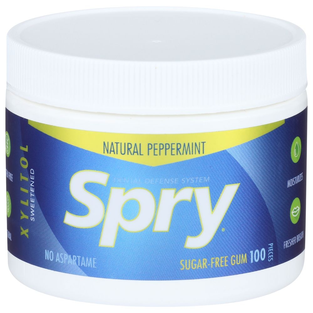 Spry Peppermint Chewing Gum - 100 per pack.