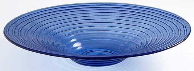 American Metalcraft Glacier Blue Glass Bowl, 18 1/2 x 3 1/2 inch Diameter